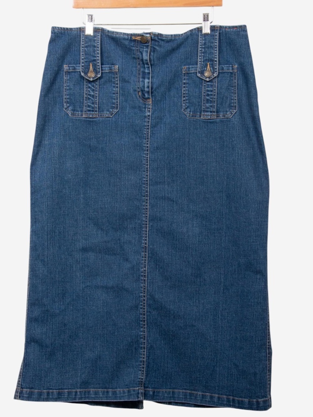 vintage y2k PLUS SIZE faded glory denim jean maxi skirt size 16